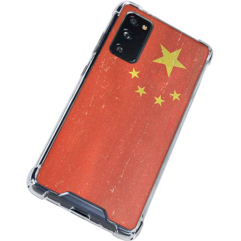 Chinese Flag Distressed Galaxy S20 FE Clear Case